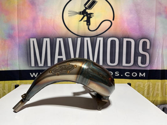 DIRT BIKE TWO STROKE RAW FATTY STEEL CONE EXHAUST PIPE CLEAR COAT PROTECT RUST AND CORROSION